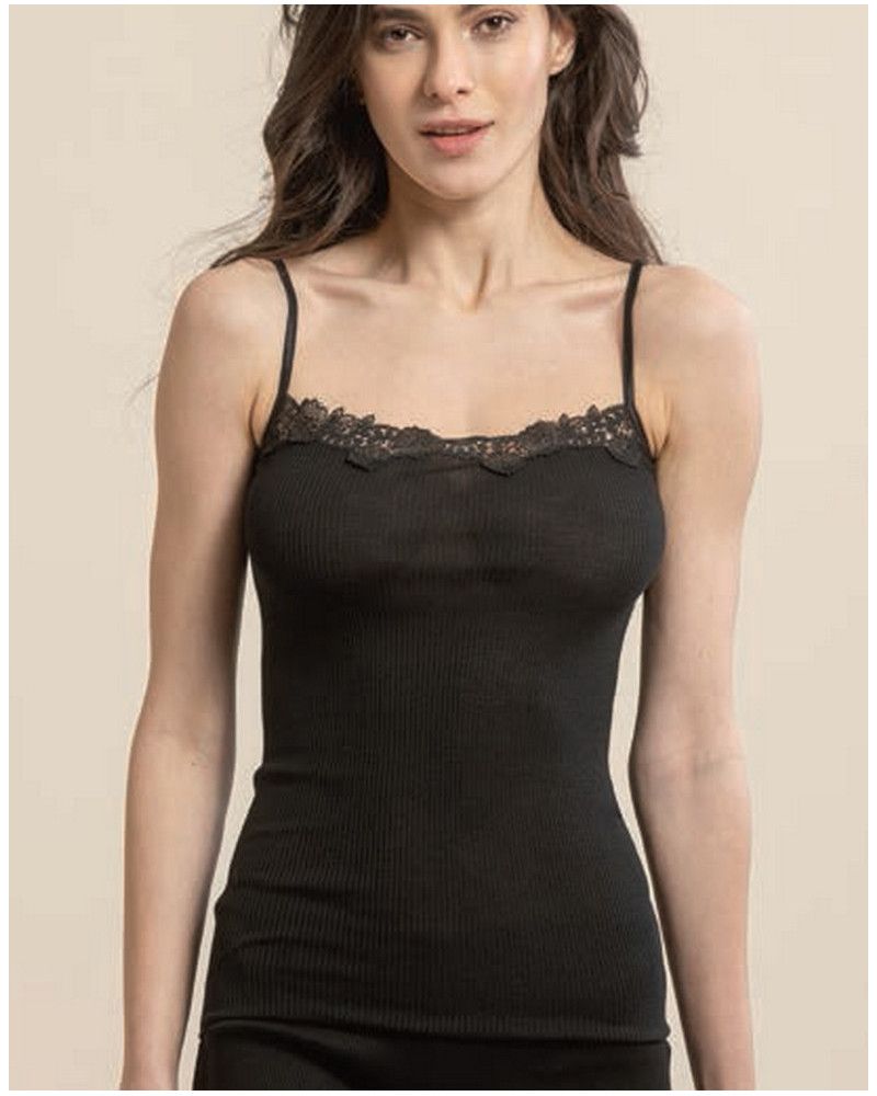 Camiseta tirantes finos Moretta lana & seda