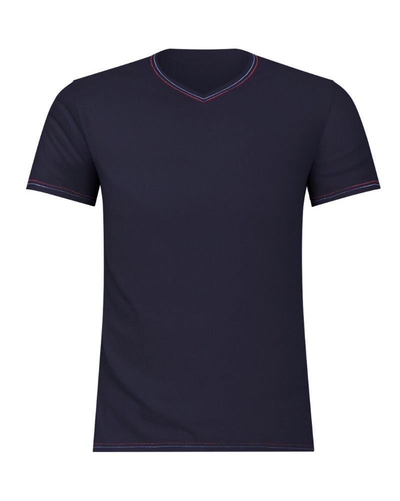 T-shirt V-neck Eminence made in France (Marine)