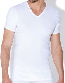 Camiseta Cuello en V Eminence Pur coton (Blanco) Eminence - 1