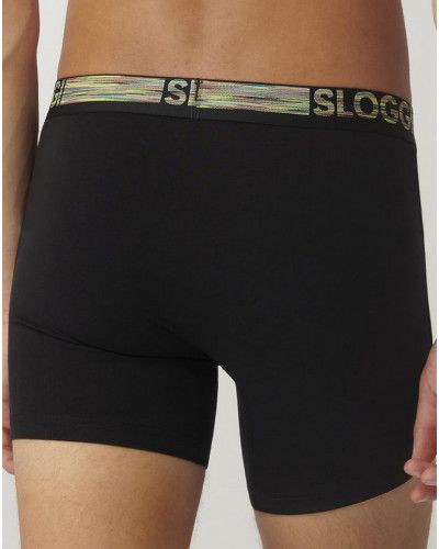 Boxer Largo Sloggi GO ABC Natural paquete de 2 (Negro)