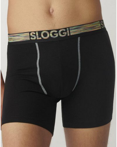 Boxer Largo Sloggi GO ABC Natural paquete de 2 (Negro)