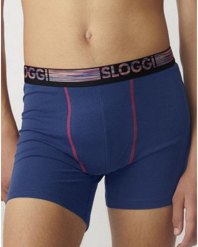 Boxer Largo Sloggi GO ABC Natural paquete de 2 (Blue-Dark Comb)