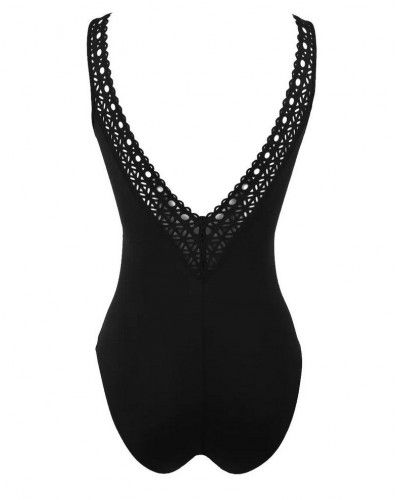 One-Piece Opened Support Swimsuit Lise Charmel Ajourage Couture (Black)