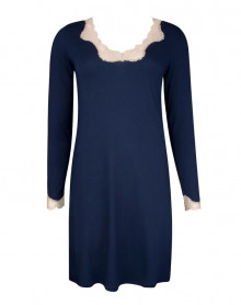 Nightdress long sleeves V-neck Antigel Simply Perfect (Bleu Chiné Nacre) Antigel - 1