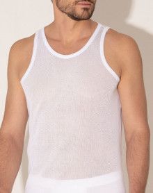 Camiseta de algodón de malla aireada Éminence Blanco (Paquete de 2)