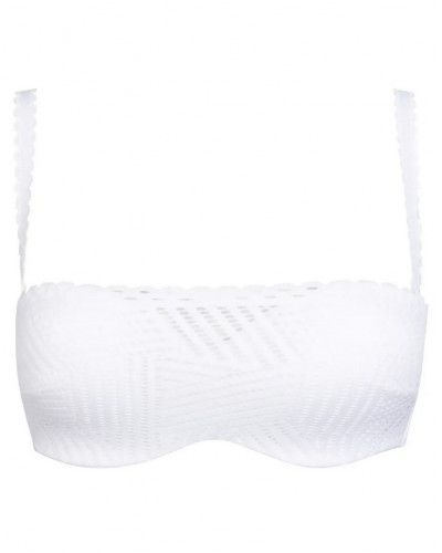 Strapless padded bra  Antigel Tressage graphic (Tressage Blanc)