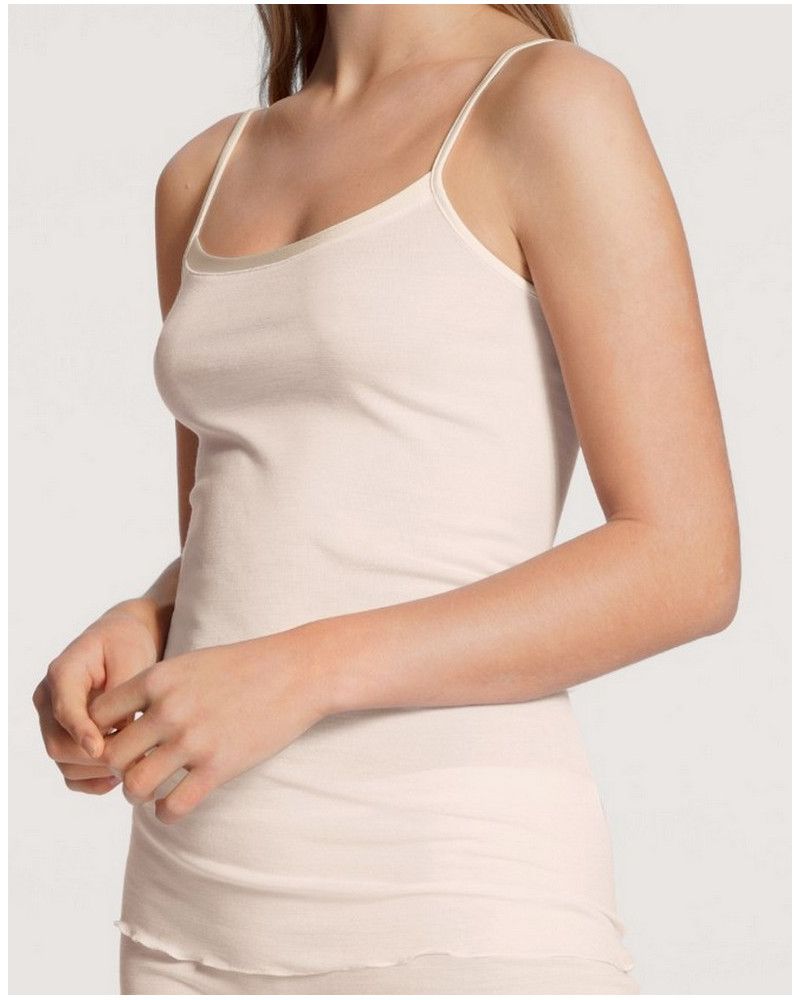 Tank tops spaghetti straps Calida True Confidence Wool & Silk (Light Ivory)