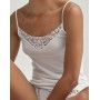 Camisetas tirantes espaguetis Calida Feminin Sense 100% algodón (Blanco) Calida - 2