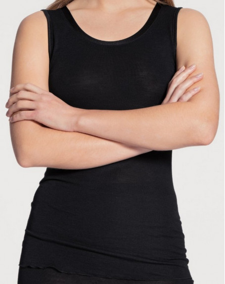 Camisetas tirantes Calida True Confidence Lana & Seda (Negro) Calida - 1