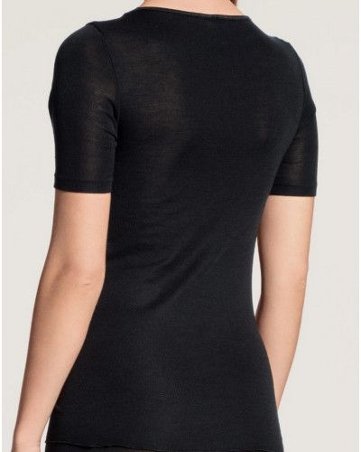 Short-sleeved Top Calida True Confidence Wool & Silk (Black)