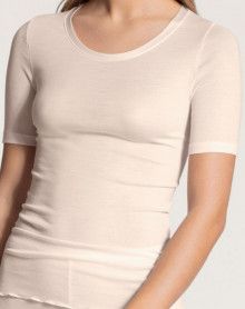 Short-sleeved Top Calida True Confidence Wool & Silk (Light Ivory) Calida - 1