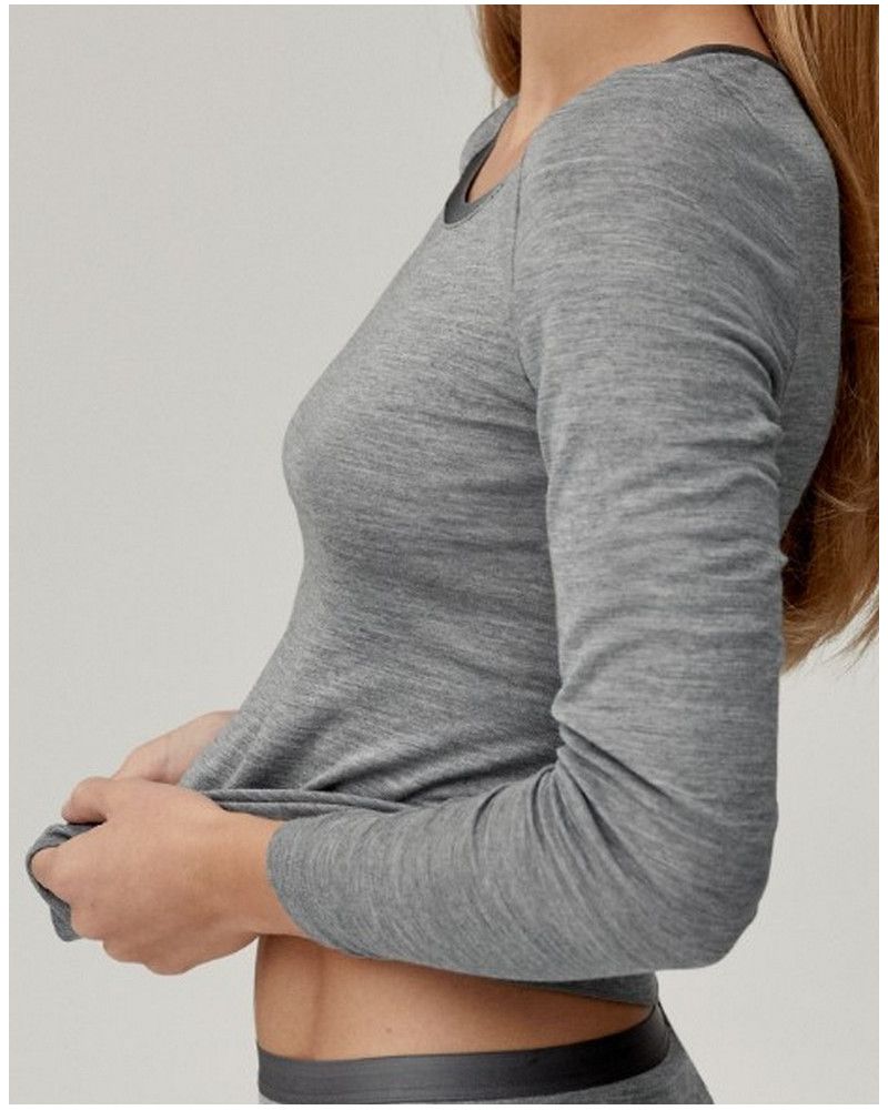 Long sleeves top Calida True Confidence Wool & Silk (Platin Melé)