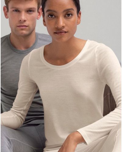 Long sleeves top Calida True Confidence Wool & Silk (Light Ivory)