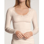 Long sleeves top Calida Richesse Lace Wool & Silk (Light Ivory) Calida - 1