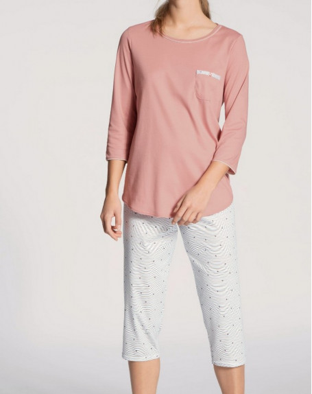 Pyjama manches longues Calida Sweet Dreams 100% coton interlock (Rose Bud) Calida - 1