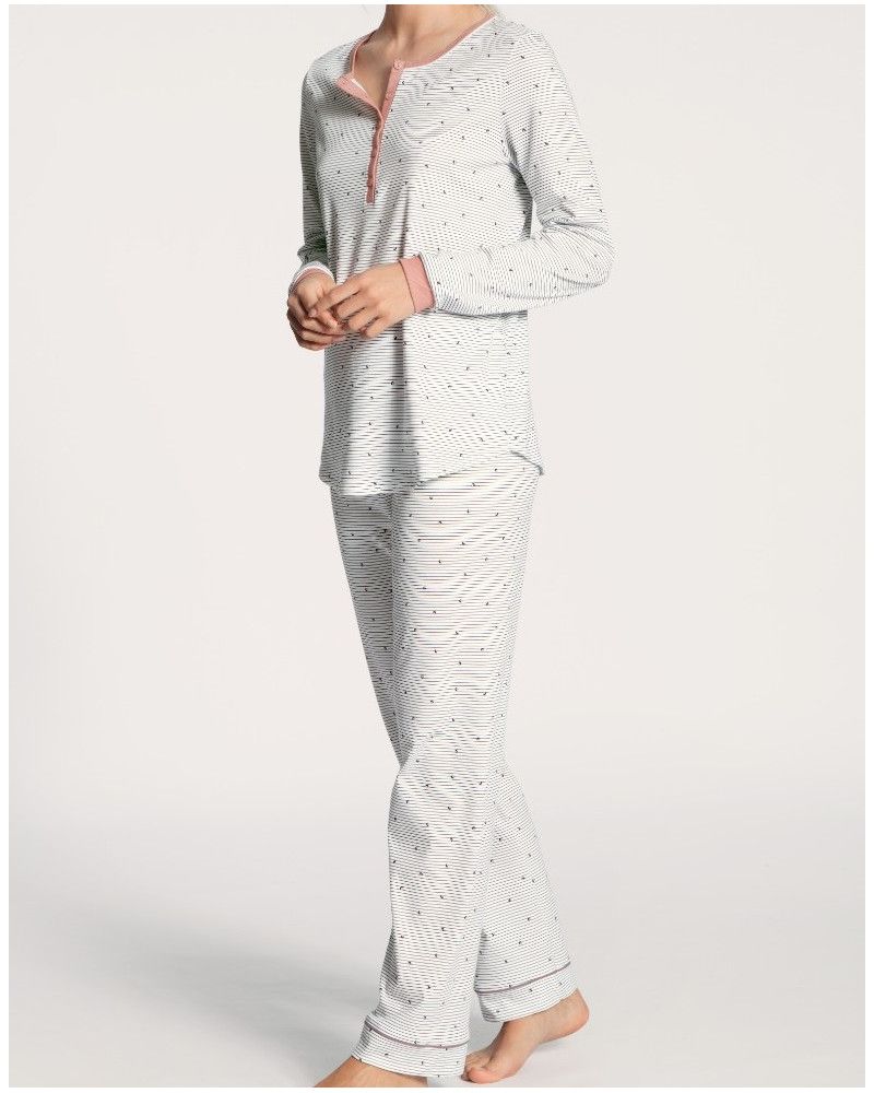 Pyjamas long sleeves butonned Calida Sweet Dreams 100% cotton interlock (Rose Bud)