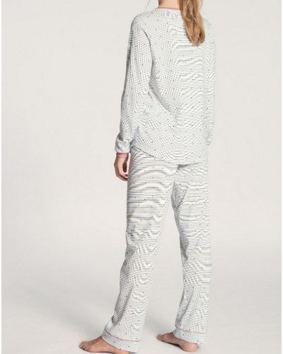 Pyjamas long sleeves butonned Calida Sweet Dreams 100% cotton interlock (Rose Bud)