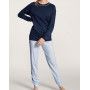 Pyjama long Calida Sweet Dreams 100% coton interlock (Peacoat Blue) Calida - 1