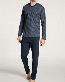 Pyjama manches longues Calida Relax 100% coton interlock (Dark Sapphire)