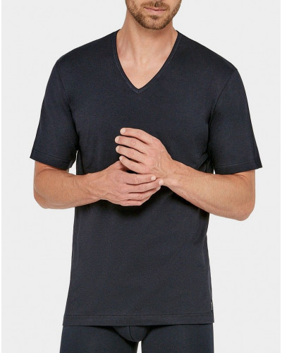 Camiseta Cuello V 100% Algodón Impetus Pure Cotton (Negro)