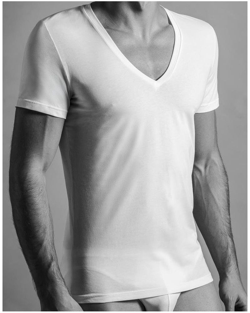 Camiseta cuello V HOM Supreme Algodón (Blanco)