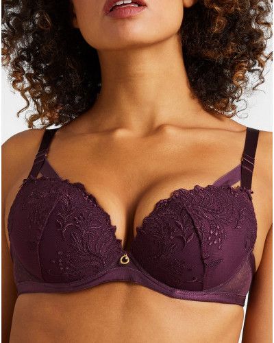 Padded plunge bra Aubade Femme Passion (Wineberry)