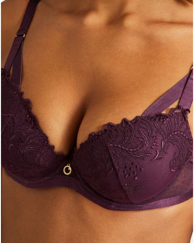 Padded plunge bra Aubade Femme Passion (Wineberry)
