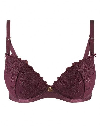 Padded plunge bra Aubade Femme Passion (Wineberry)