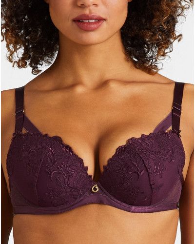 Padded plunge bra Aubade Femme Passion (Wineberry)