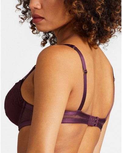 Padded plunge bra Aubade Femme Passion (Wineberry)