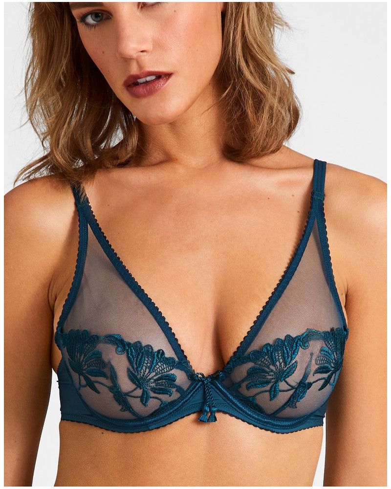 Sujetador triángulo con aros Aubade Lovessence (Imperial Green)