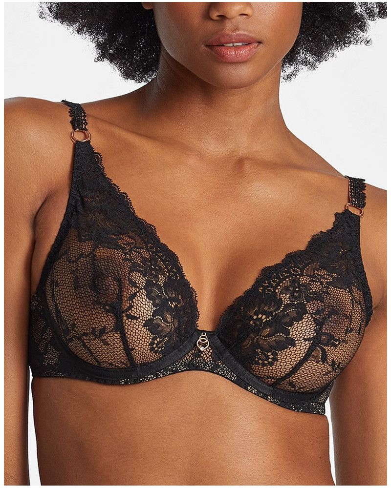 Triangle bra with underwire Aubade Night Bird (Black Queen)