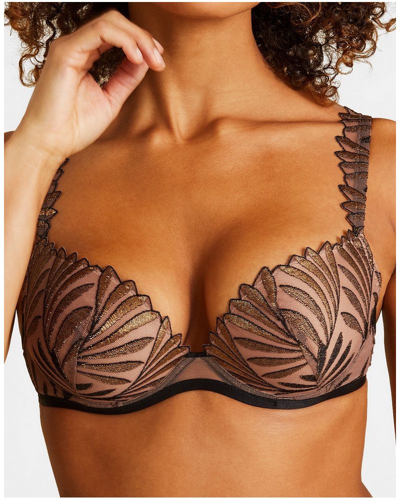 Padded Plunge Bra Aubade Sensory Illusion (Golden Leaves)