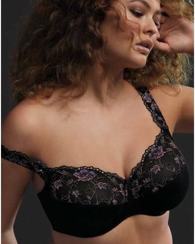 Sujetador con aros bienestar Rosa Faia Colette (Negro)