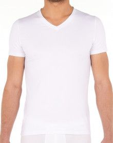 Camiseta cuello V Tencel Soft (Blanco) HOM - 1
