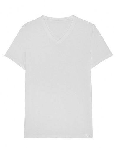 Camiseta cuello V Tencel Soft (Blanco)