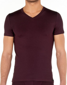 HOM V-Neck T-shirt Tencel Soft (Bordeaux) HOM - 1