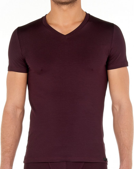 Camiseta cuello V Tencel Soft (Bordeaux) HOM - 1