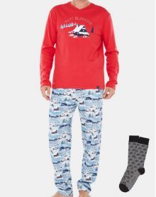 Pijama largo NUIT 100% algodón Arthur (calcetines gratis)