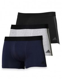 Pack of 3 Boxers Adidas Active Flex Cotton 3 Stripes (Noir/Gris/Marine) Adidas - 1