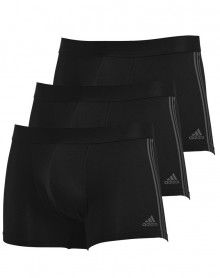 Pack of 3 Long Boxers Adidas Active Flex Cotton 3 Stripes (Black) Adidas - 1