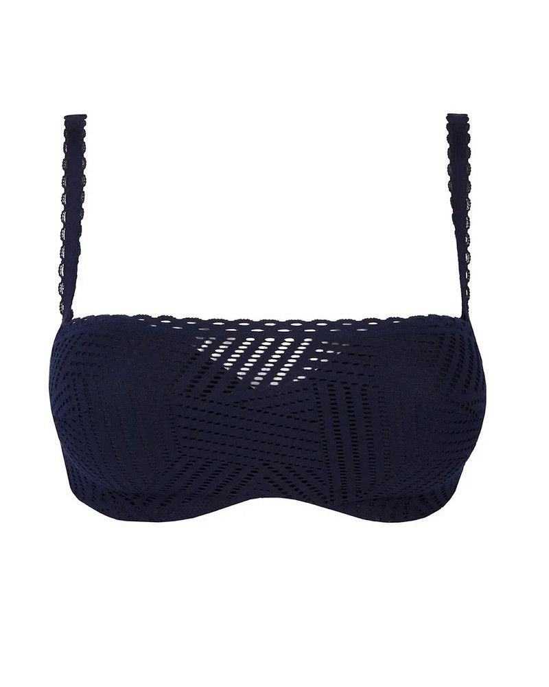 Strapless removable straps bra Antigel Tressage Graphic (Tressage Marine)