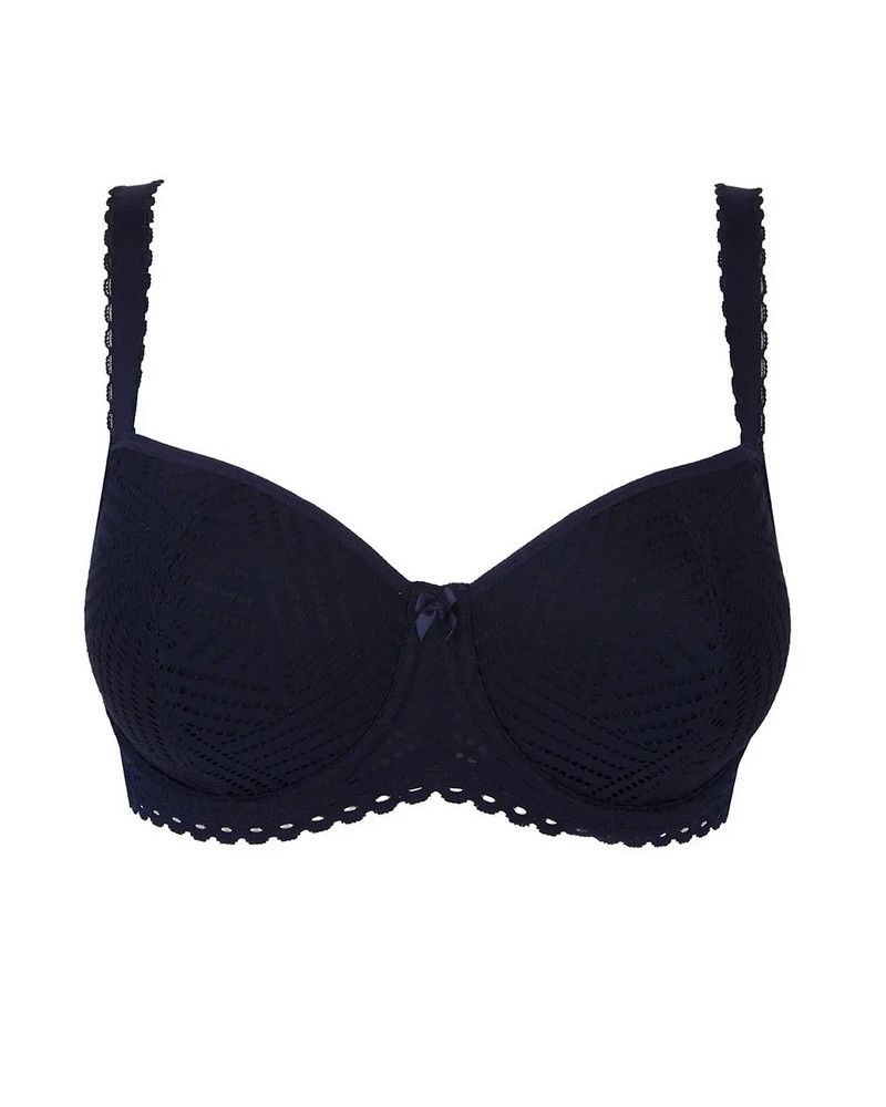 Padded deep cap bra Antigel Tressage graphic (Tressage Marine)