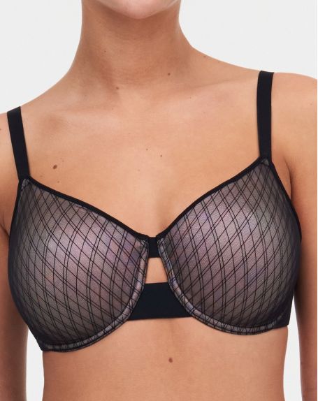 Underwired full cup molded bra Chantelle Smooth Lines (Noir/Beige)