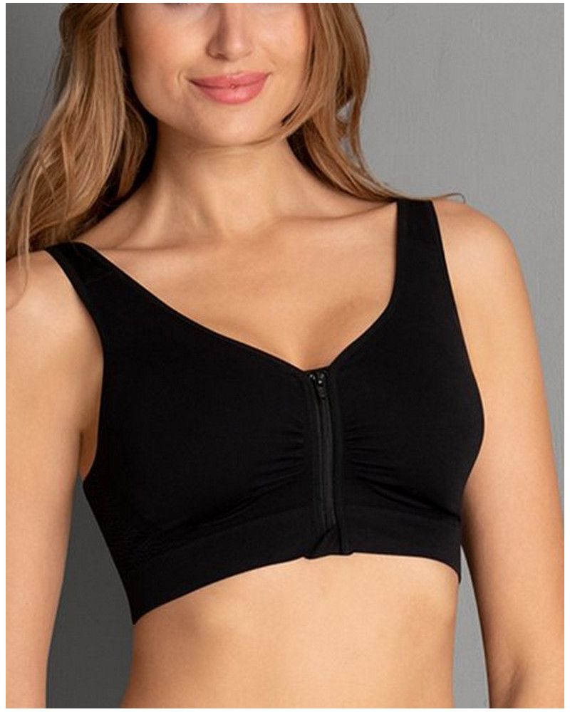 Wireless molded zipper bra Anita Care Lynn (Black)