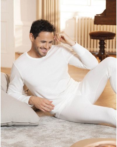 Long-sleeved warm vest Eminence (Blanc cassé)