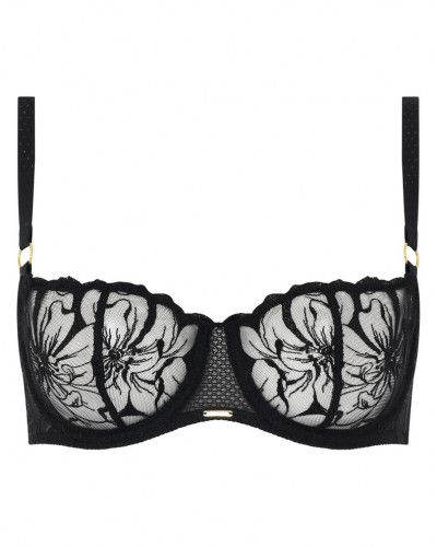 Sujetador corbeille balconette Chantelle Fleurs (Negro)