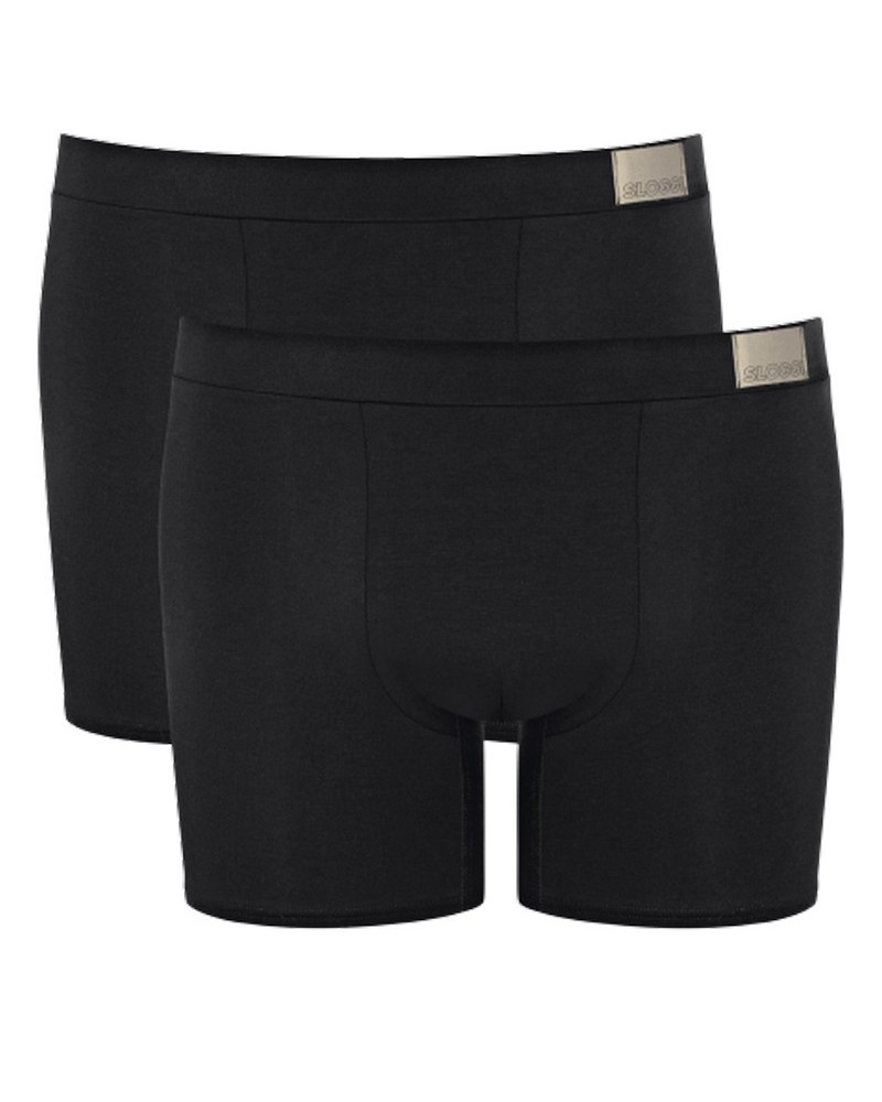 Hipster largo Sloggi for Men GO Natural (Paquete de 2) (Negro)