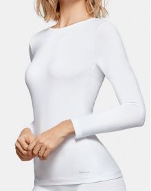 Camiseta manga larga cuello alto redondo Impetus (Blanco)
