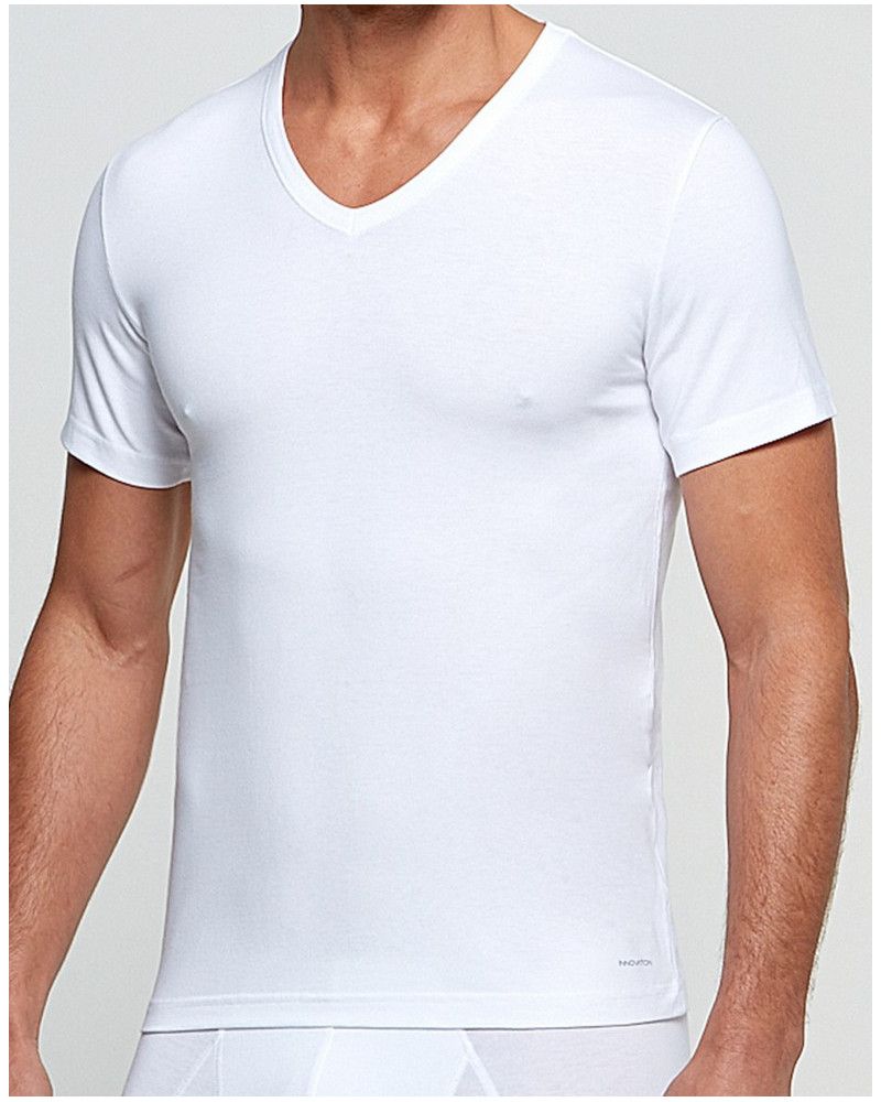 T-shirt chaleur manches courtes col V Impetus (Blanc)